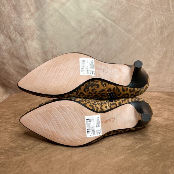 Clarks Collection Ankle Boots Suede Leopard Print Pointed Toe Kitten Heel 6.5M - Picture 8 of 12